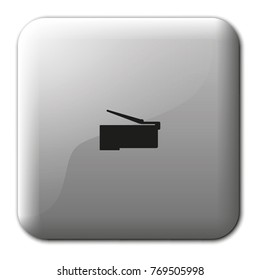 Cat 5 Ethernet connector symbol flat vector icon.