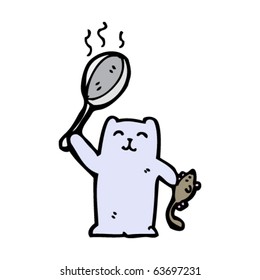 cat about to cook a mouse cartoon