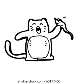 cat about to eat a mouse cartoon