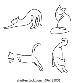 cat abstract lines on a white background vector