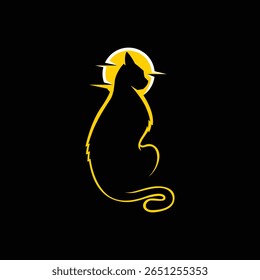 cat abstract logo modern style