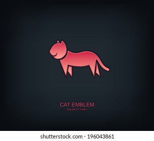 Cat abstract vector template design emblem logo, Pets, Business technology universal idea, Vector illustration Eps 10