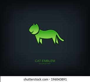 Cat abstract vector template design emblem logo, Pets, Business technology universal idea, Vector illustration Eps 10
