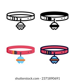 Cat accessories icon set style collection in line, solid, flat, flat line style on white background