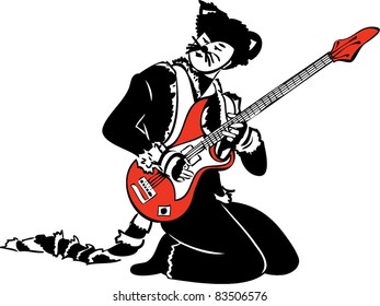 cat actor plays the electric guitar