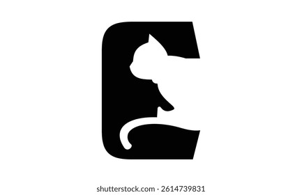 Cat and added letter C logo design for your business