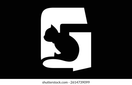Cat and added letter G logo design for your business