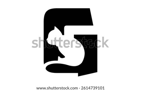Cat and added letter G logo design for your business