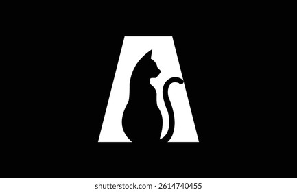 Cat and added letter A logo design for your business