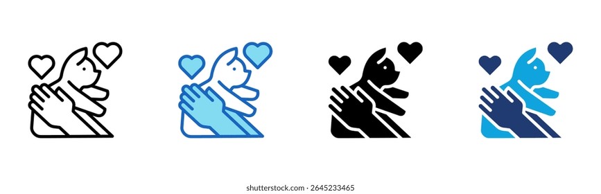 Cat Adoption icon Multi Style Vector Illustration