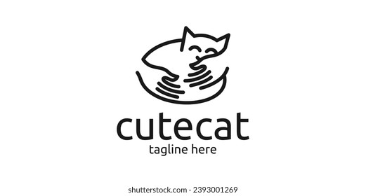 cat adoption logo or cat health logo.