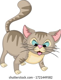 Cat adorable and funny cartoon vector illustration