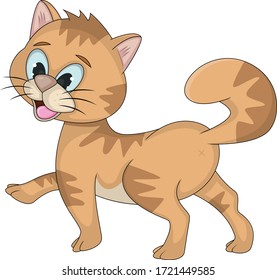 Cat adorable and funny cartoon vector illustration