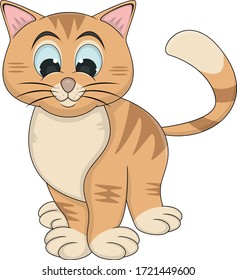 Cat adorable and funny cartoon vector illustration
