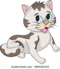 Cat adorable and funny cartoon vector illustration