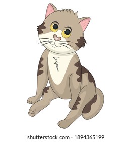 Cat adorable and funny cartoon vector illustration