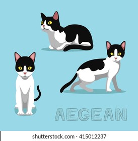 Cat Aegean Cartoon Vector Illustration