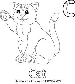 Cat Alphabet ABC Coloring Page C