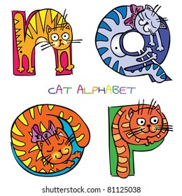 cat alphabet n o p q