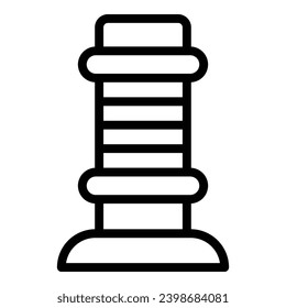 Cat amusement scratcher pillar icon outline vector. Kitten clawing tower. Cardboard scratching tool