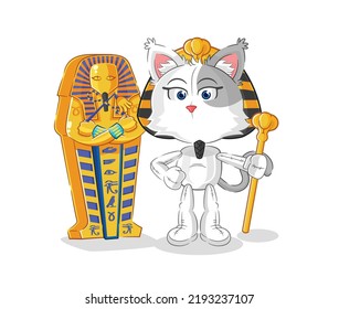 the cat ancient egypt cartoon. cartoon mascot vector