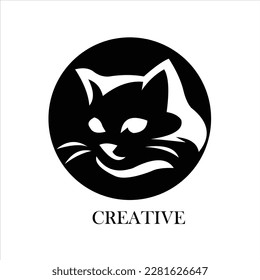Cat animal, art design vector logo design