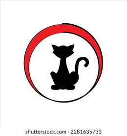 Cat animal, art design vector logo design