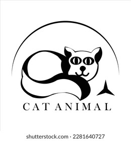 Cat animal, art design vector logo design