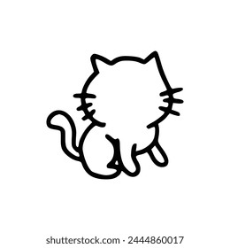 cat animal cartoon character sticker flat face hand drawing elegant creative cat simple vector sketch design