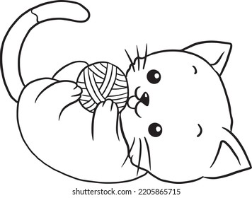 cat animal cartoon doodle kawaii anime coloring page cute illustration clip art character