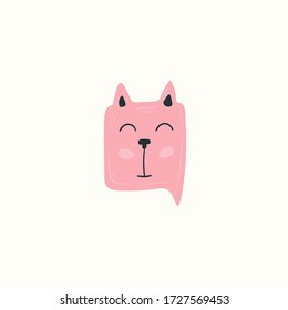 Cat. Animal character. Work at home, coworking space, concept vector illustration. For poster design, kids print, greeting card, social media post, cards, textile. Scandinavian style.