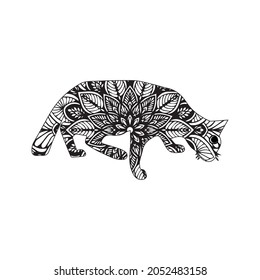 Cat Animal Coloring Book Decorative Cat Stock Vector (Royalty Free ...