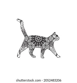 Cat Animal Coloring Book Decorative Cat Stock Vector (Royalty Free ...