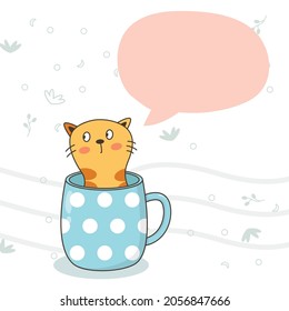 Cat animal cute with speech bubbles