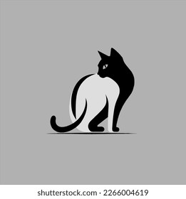 Cat animal design vector. Animal cat logo. Easy to edit layered vector illustration.