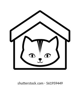 cat animal domestic house pet outline vector illustration eps 10