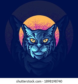cat animal esport mascot logo illustration 