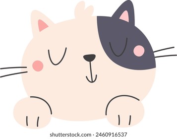 Cat Animal Face Sleeping Vector Illustration