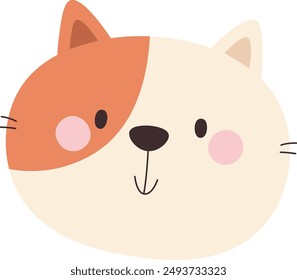 Ilustración vectorial facial animal gato