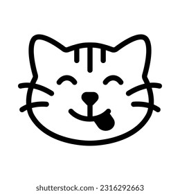 Ilustración con el logotipo Cat, Animal Flat Icon Juego de iconos de animales. Adecuado Para Diseño Web, Logotipo, Aplicación.