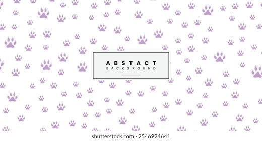 Cat animal foot print pastel white background design. Vector