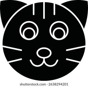 Cat animal glyph vector, icon, design