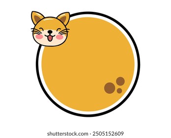 Cat Animal Head Circle Frame Background