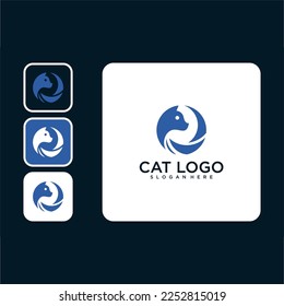 cat animal logo design graphic template