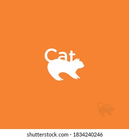 Cat animal logo design template 