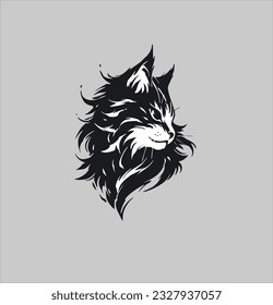 Cat animal logo icon vector, cute cat head illustration design