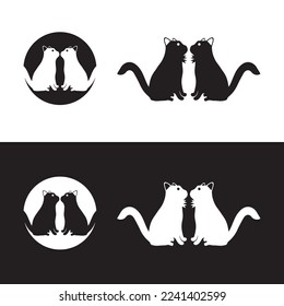 Cat animal logo template design . icon logo 