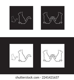 Cat animal logo template design . icon logo 
