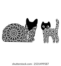 
Cat Animal Mandala, Animal Silhouette