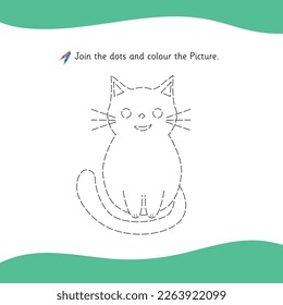 Animales de gato en vector de estilo de contorno, colorear la actividad de la imagen